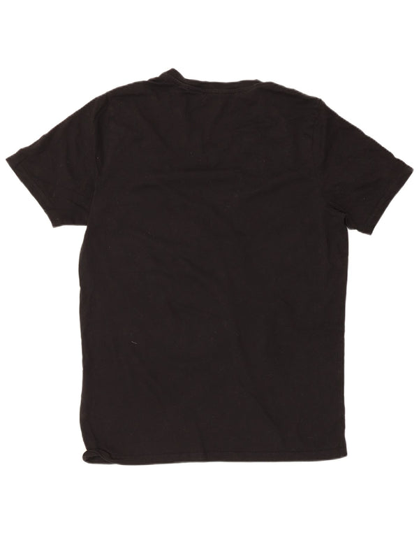 JACK & JONES Mens T-Shirt Top Large Black Cotton