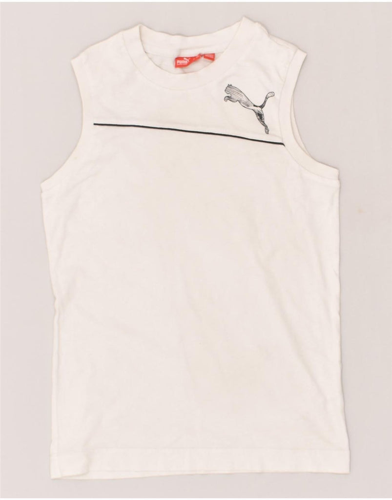 PUMA Girls Vest Top 11-12 Years White Cotton | Vintage Puma | Thrift | Second-Hand Puma | Used Clothing | Messina Hembry 