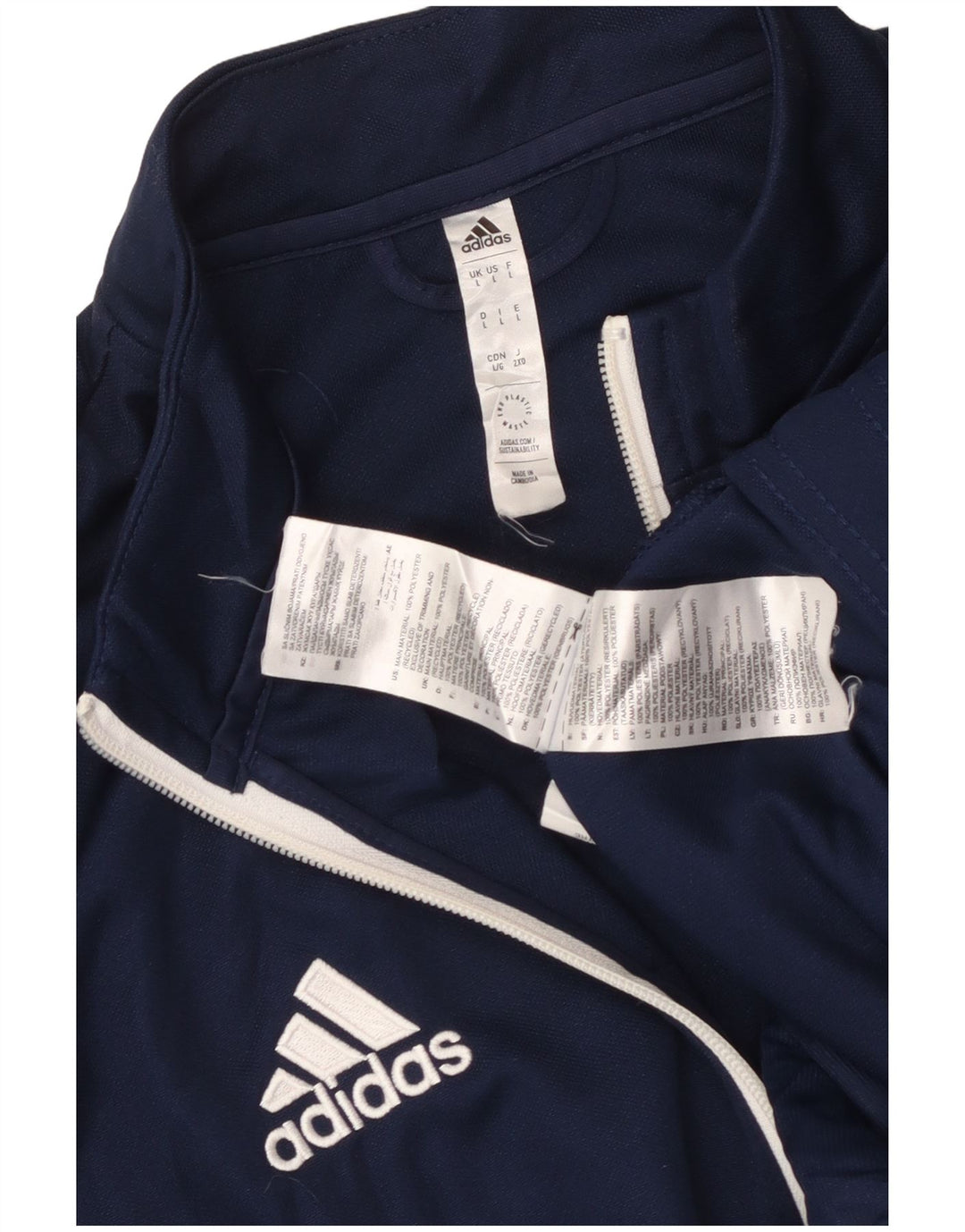 Adidas Mens Aeroready Tracksuit Top Jacket Large Navy Blue Polyester