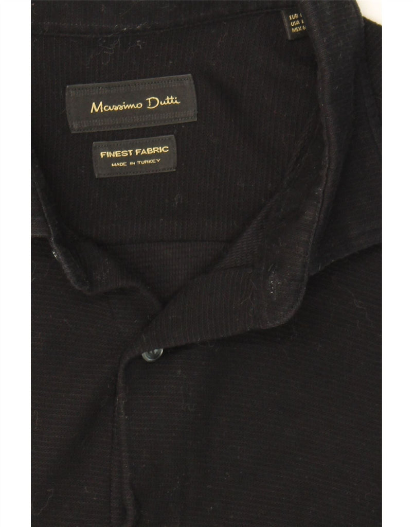 MASSIMO DUTTI Mens Shirt Large Black Cotton Vintage Massimo Dutti and Second-Hand Massimo Dutti from Messina Hembry 