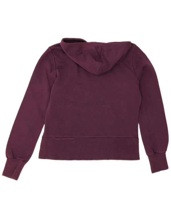 Adidas Womens Crop Graphic Hoodie Jumper IT 46 Medium Purple Cotton