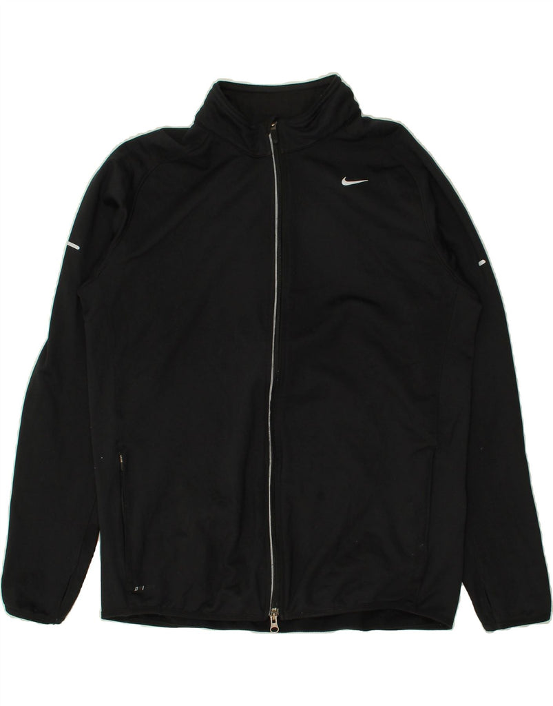 NIKE Mens Dri Fit Tracksuit Top Jacket Large Black Polyester | Vintage Nike | Thrift | Second-Hand Nike | Used Clothing | Messina Hembry 