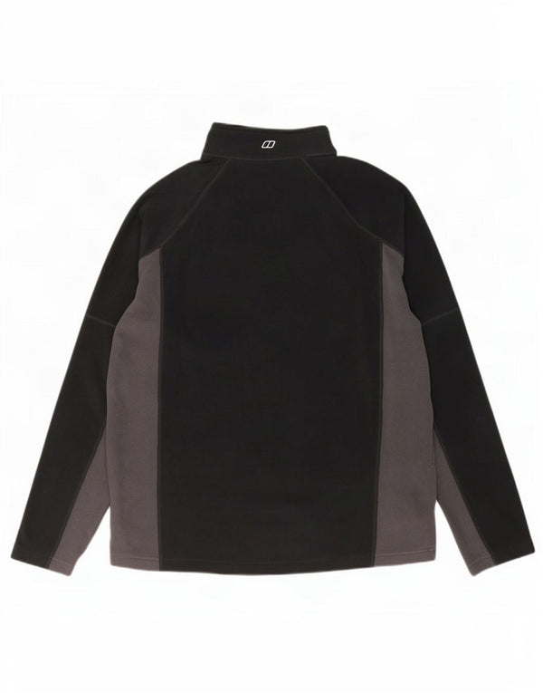 Berghaus Mens Zip Neck Fleece Jumper Large Black Colourblock Polyester