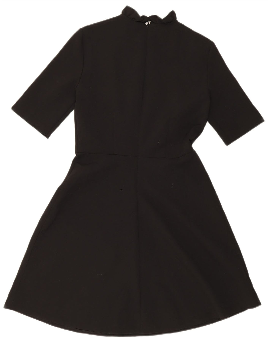 ZARA Womens A-Line Dress UK 10 Small Black Floral Polyester
