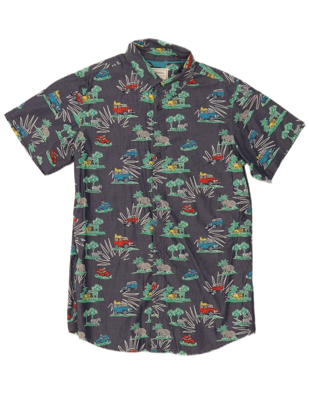 Mountain Warehouse Boys Abstract Pattern Shirt 12-13 Years Navy Blue