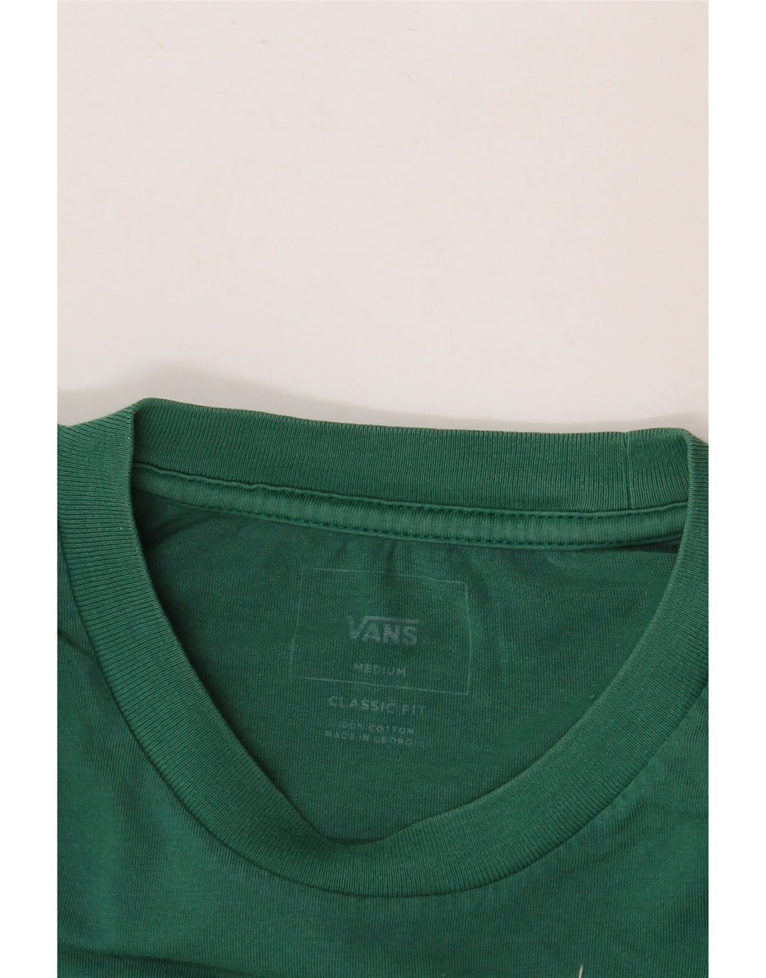 VANS Mens Classic Fit Graphic T-Shirt Top Medium Green Cotton