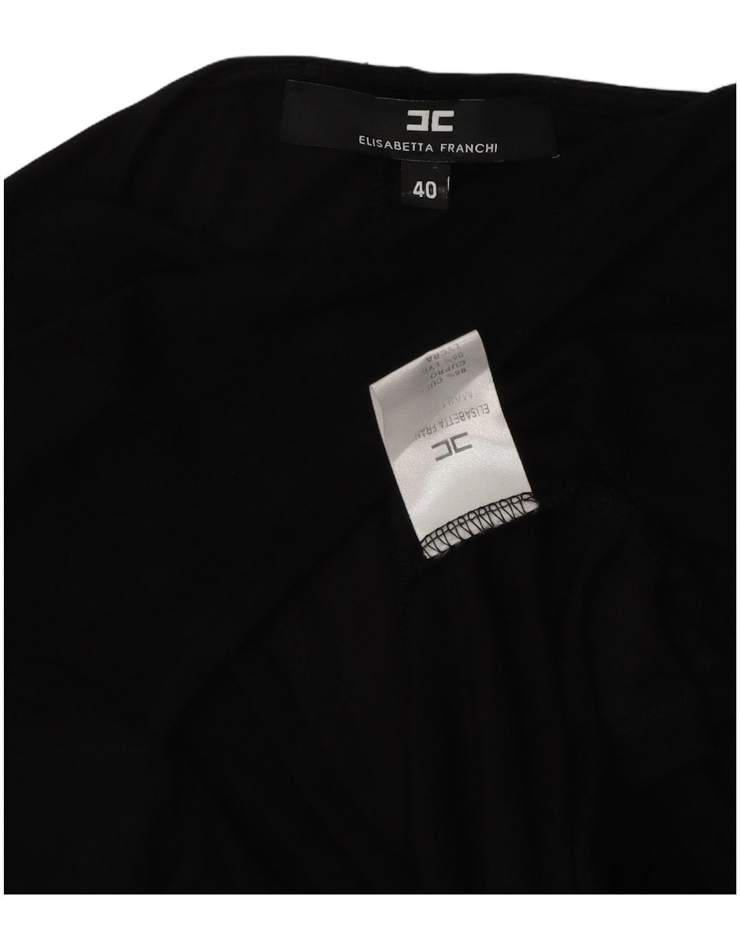Elisabetta Franchi Womens Long Sleeve Blouse Top IT 40 Small Black Cupro