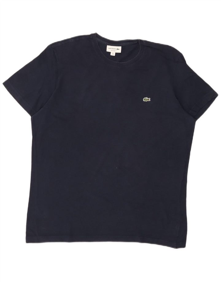 Lacoste Mens Regular Fit T-Shirt Top Size 6 XL Navy Blue Cotton