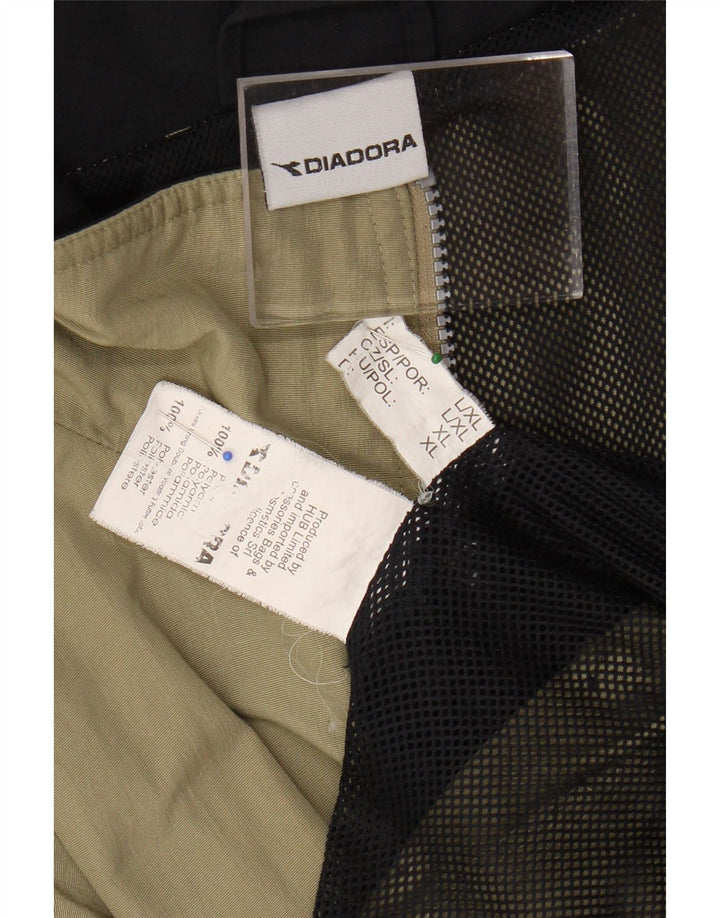 Diadora Mens Hooded Loose Fit Rain Jacket UK 40 Large Beige Polyamide