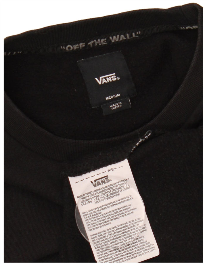VANS Mens Graphic Sweatshirt Jumper Medium Black Cotton