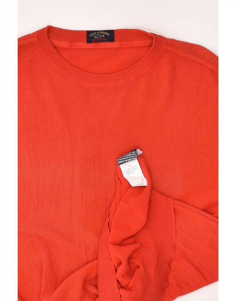 PAUL & SHARK Mens Crew Neck Jumper Sweater 2XL Red Cotton | Vintage Paul & Shark | Thrift | Second-Hand Paul & Shark | Used Clothing | Messina Hembry 