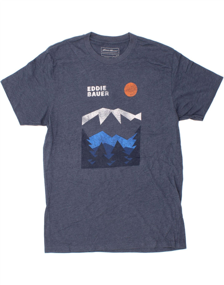 EDDIE BAUER Mens Graphic T-Shirt Top Small Navy Blue Cotton Vintage Eddie Bauer and Second-Hand Eddie Bauer from Messina Hembry 