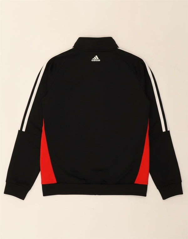 Adidas Boys Graphic Tracksuit Top Jacket 11-12 Years Black Colourblock