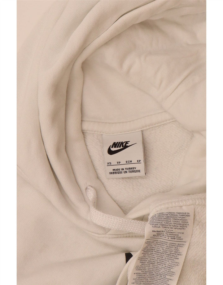 Nike Mens Graphic Hoodie Jumper XS White Cotton
