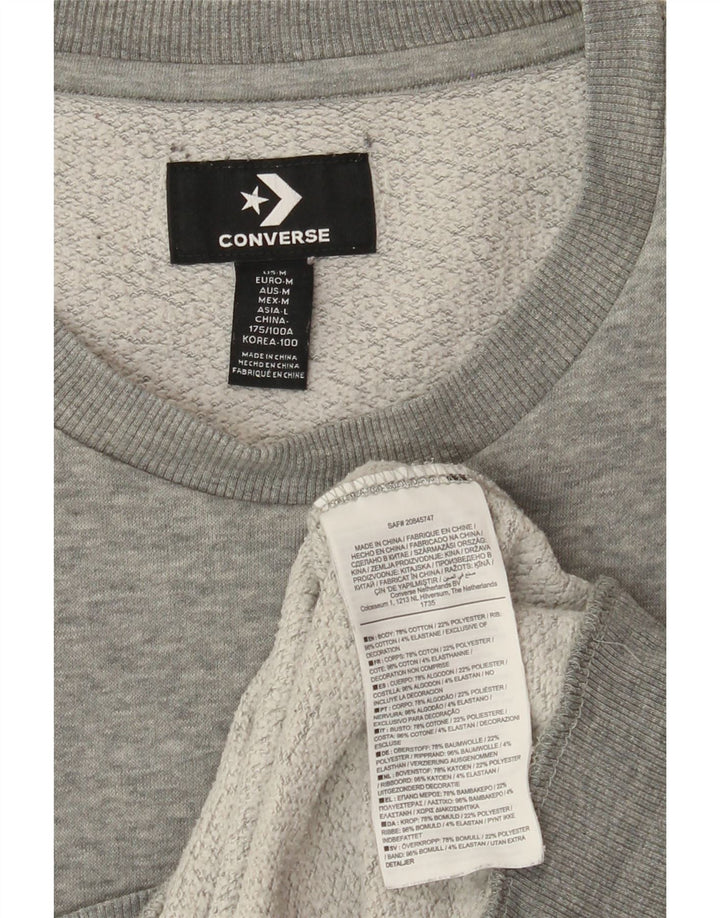 CONVERSE Mens Sweatshirt Jumper Medium Grey Cotton