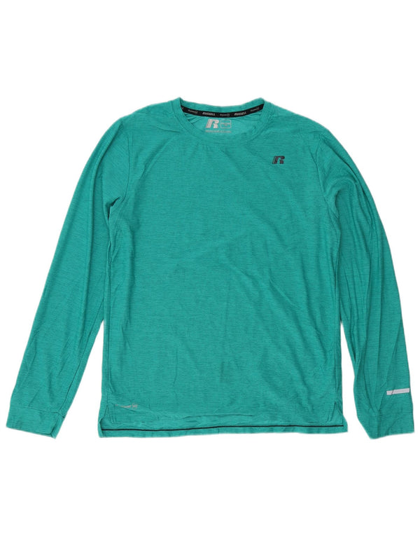 Russell Athletic Boys Top Long Sleeve 15-16 Years 2XL Green Flecked