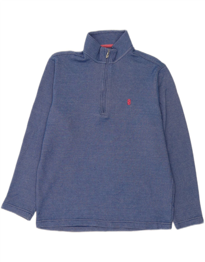 IZOD Mens Zip Neck Sweatshirt Jumper Small Blue Cotton Vintage Izod and Second-Hand Izod from Messina Hembry 