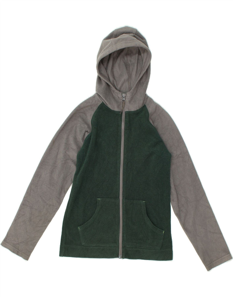 MOUNTAIN WAREHOUSE Girls Hooded Fleece Jacket 9-10 Years Green Colourblock | Vintage Mountain Warehouse | Thrift | Second-Hand Mountain Warehouse | Used Clothing | Messina Hembry 