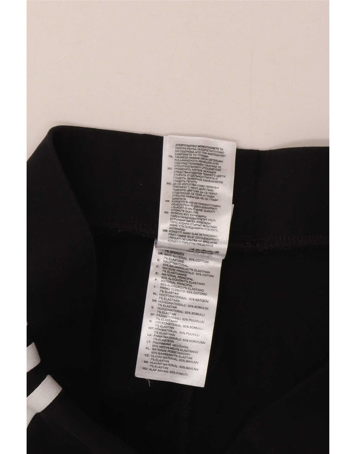 Adidas Womens Leggings UK 14 Medium Black Cotton