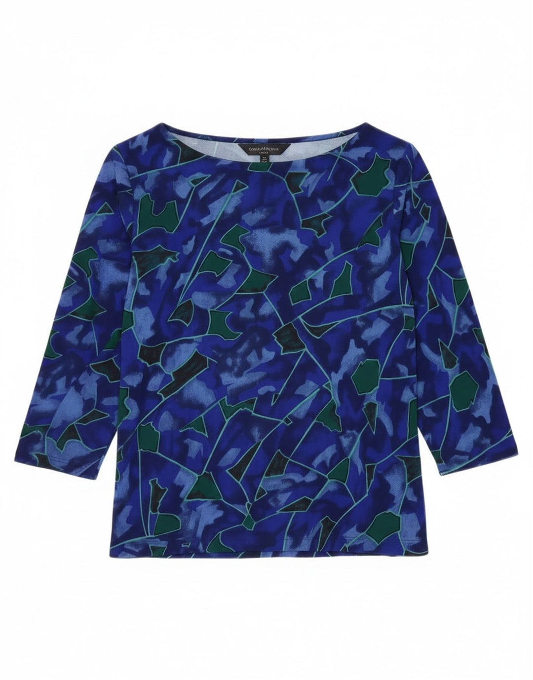 Valstar Womens Abstract Pattern Top 3/4 Sleeve UK 18 XL Blue