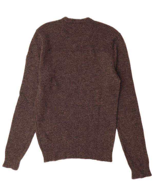 Calvin Klein Jeans Mens V-Neck Jumper Sweater Small Grey Flecked Wool