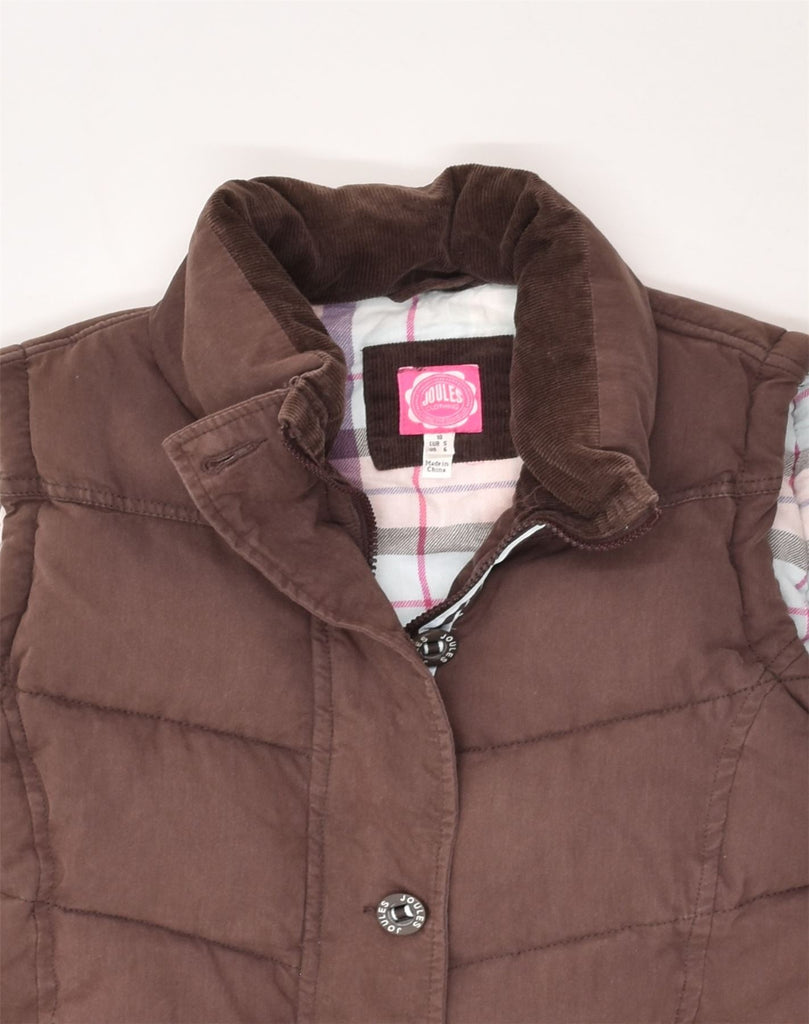 JOULES Womens Padded Gilet UK 10 Small Brown Cotton | Vintage Joules | Thrift | Second-Hand Joules | Used Clothing | Messina Hembry 