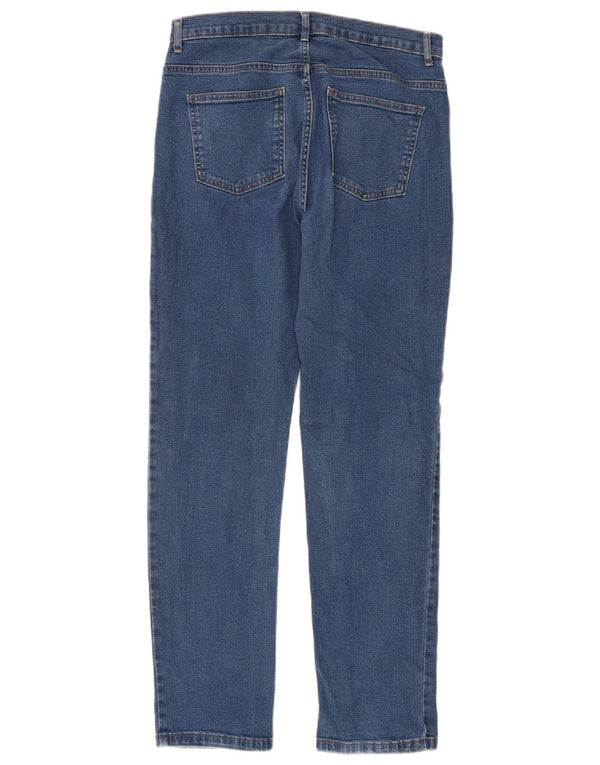 Marks & Spencer Womens Straight Jeans UK 12 Medium W30 L30 Blue Cotton