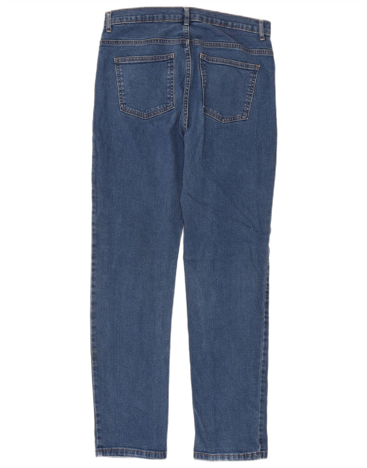 Marks & Spencer Womens Straight Jeans UK 12 Medium W30 L30 Blue Cotton