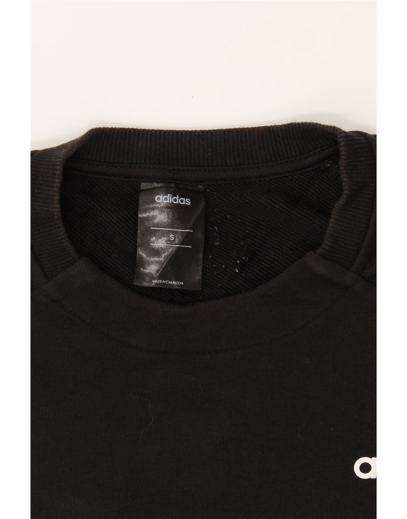 ADIDAS Mens Climalite Sweatshirt Jumper Small Black Cotton Vintage Adidas and Second-Hand Adidas from Messina Hembry 