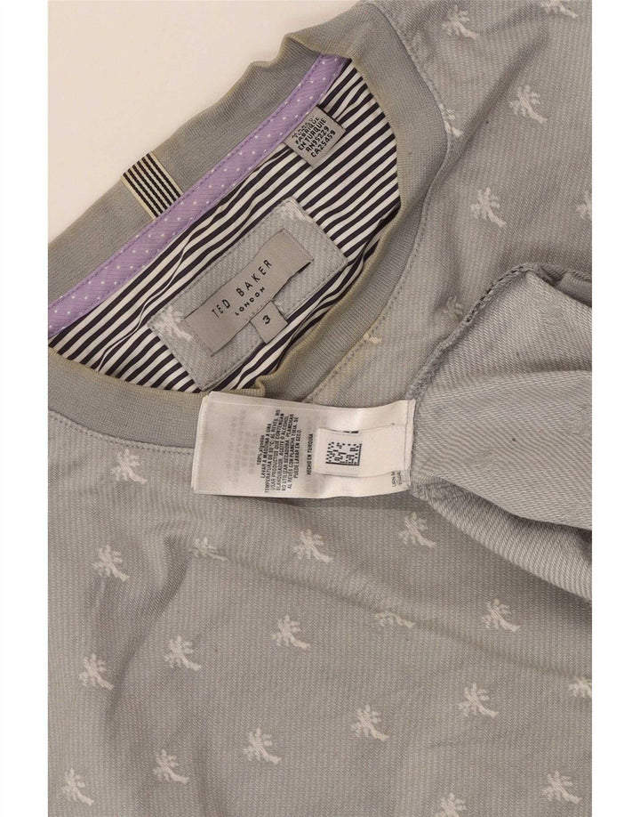 Ted Baker Mens Sweatshirt Jumper Size 3 Medium Grey Spotted