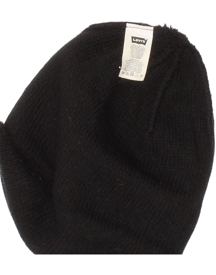 Levi's Mens Beanie Hat One Size Black Acrylic