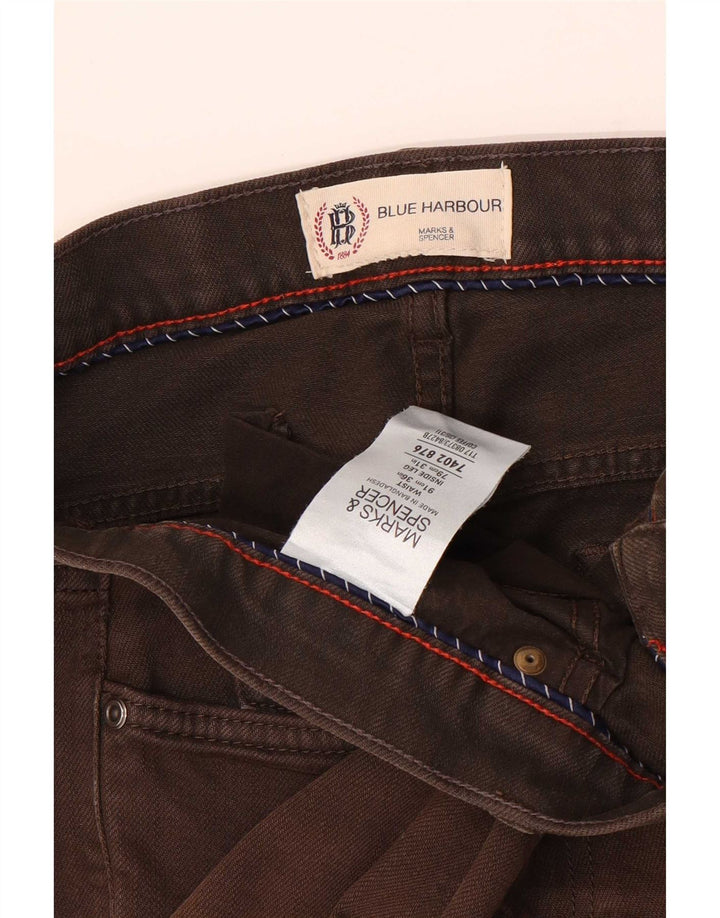 Marks & Spencer Mens Blue Harbour Straight Jeans W36 L31 Brown Cotton