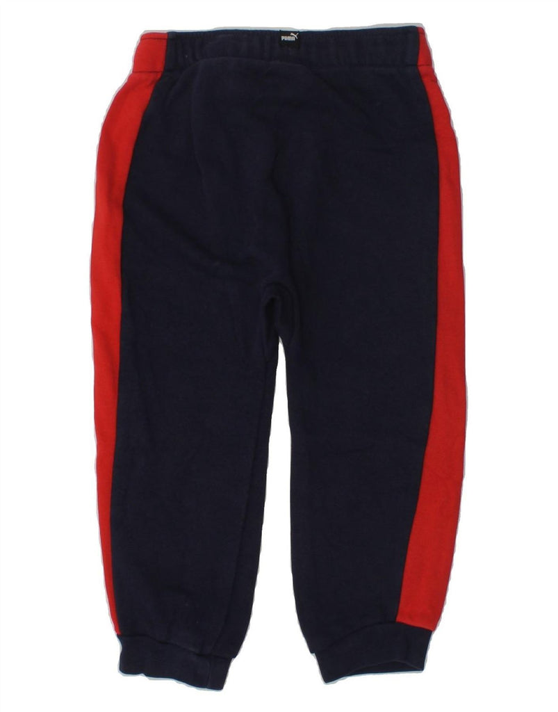 PUMA Boys Tracksuit Trousers Joggers 2-3 Years Navy Blue Colourblock | Vintage Puma | Thrift | Second-Hand Puma | Used Clothing | Messina Hembry 