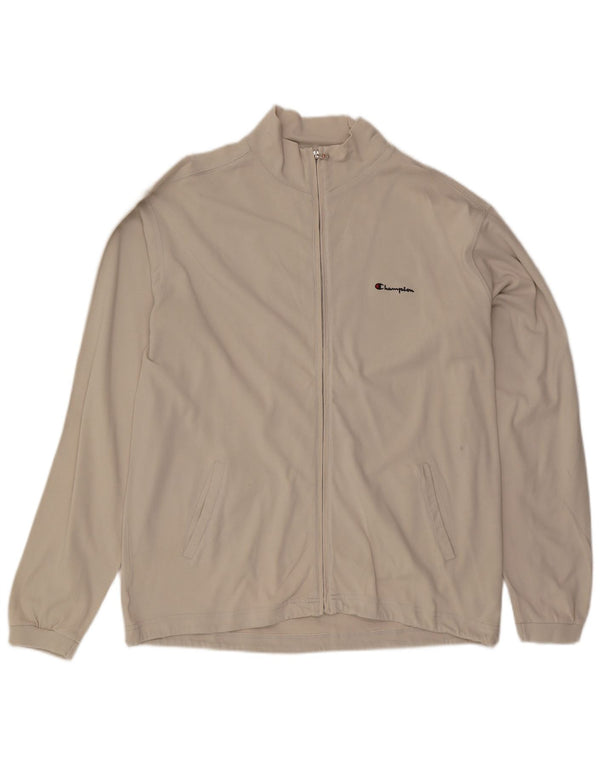 Champion Mens Tracksuit Top Jacket 2XL Beige Cotton