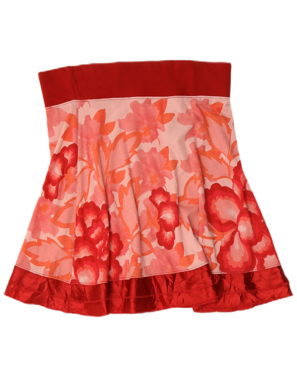Desigual Womens Graphic A-Line Skirt XL W36 Red Floral