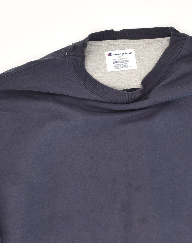 CHAMPION Mens Sweatshirt Jumper 2XL Navy Blue Cotton | Vintage Champion | Thrift | Second-Hand Champion | Used Clothing | Messina Hembry 