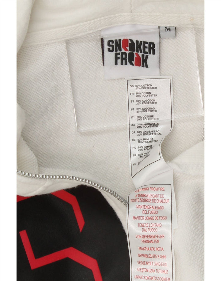 SNEAKER FREAK  Mens Graphic Zip Hoodie Sweater Medium White Cotton Vintage Sneaker Freak and Second-Hand Sneaker Freak from Messina Hembry 