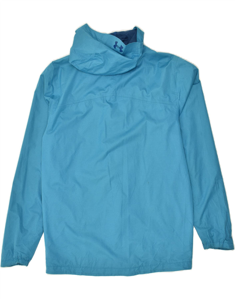 UNDER ARMOUR Mens Hooded Rain Jacket UK 36 Small Blue Polyester | Vintage Under Armour | Thrift | Second-Hand Under Armour | Used Clothing | Messina Hembry 