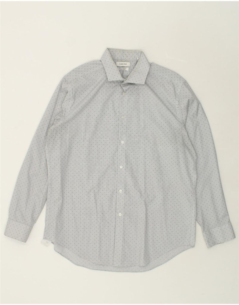 CALVIN KLEIN Mens Slim Fit Shirt Size 17 XL Grey Gingham | Vintage Calvin Klein | Thrift | Second-Hand Calvin Klein | Used Clothing | Messina Hembry 