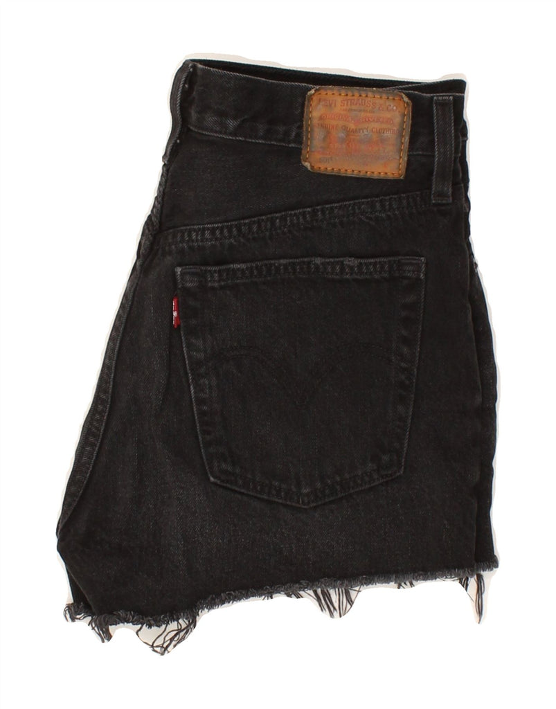 LEVI'S Womens 501 Denim Shorts W27 Small Black Cotton Vintage Levi's and Second-Hand Levi's from Messina Hembry 