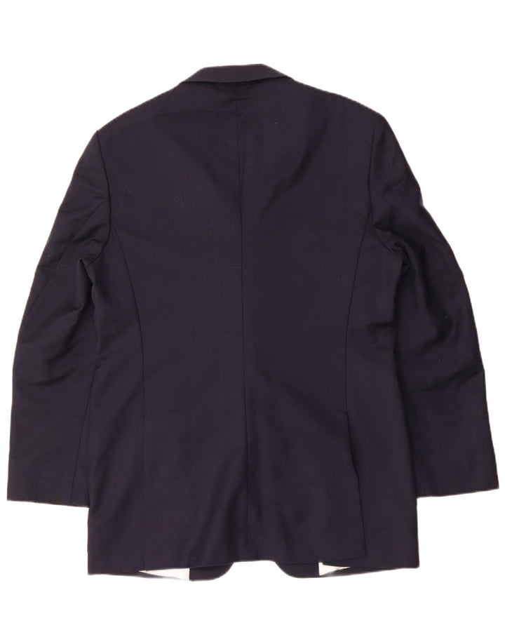 Zara Mens 2 Button Blazer Jacket EU 54 XL Navy Blue