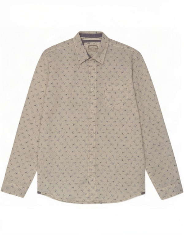 White Stuff Mens Slim Fit Shirt Medium Animal Print Cotton