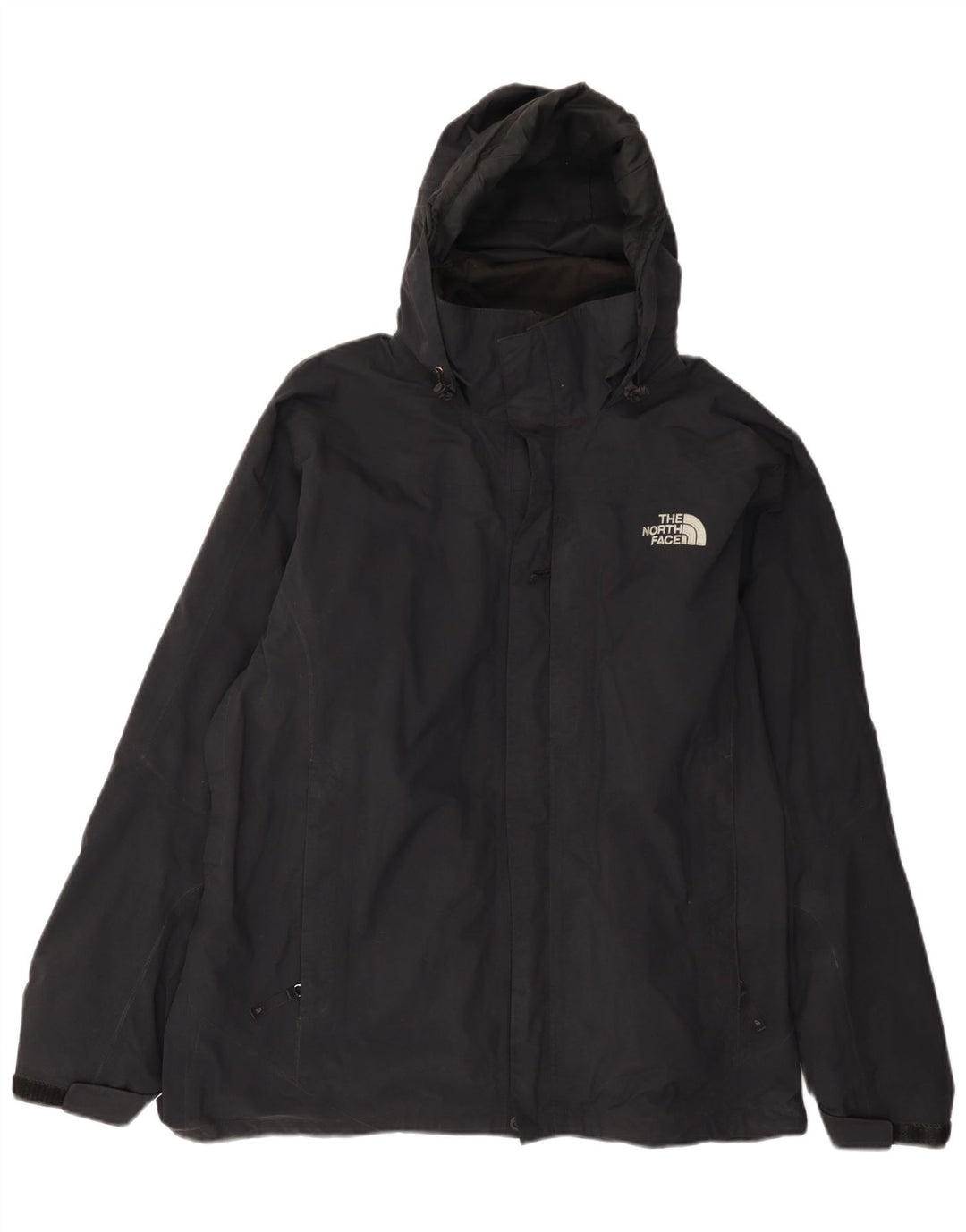 The North Face Mens Hooded Rain Jacket UK 40 Large Black Nylon