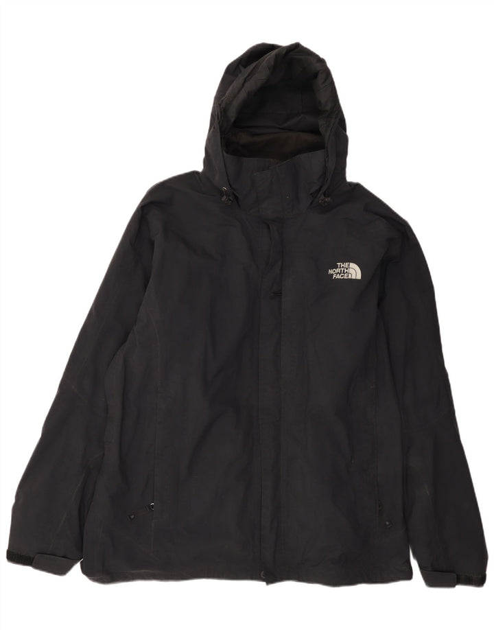 The North Face Mens Hooded Rain Jacket UK 40 Large Black Nylon