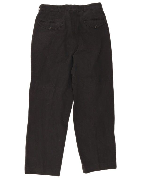 J.E. Mc Collum Mens Pegged Chino Trousers IT 46 Small W30 L28 Black Cotton