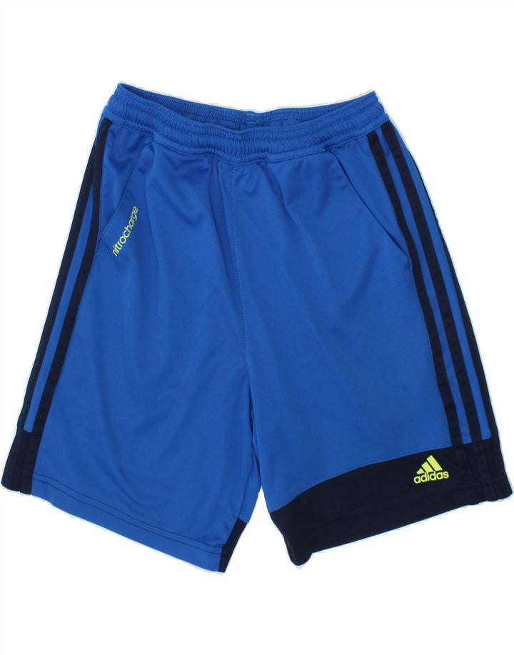ADIDAS Boys Climacool Sport Shorts 9-10 Years Blue Colourblock Vintage Adidas and Second-Hand Adidas from Messina Hembry 