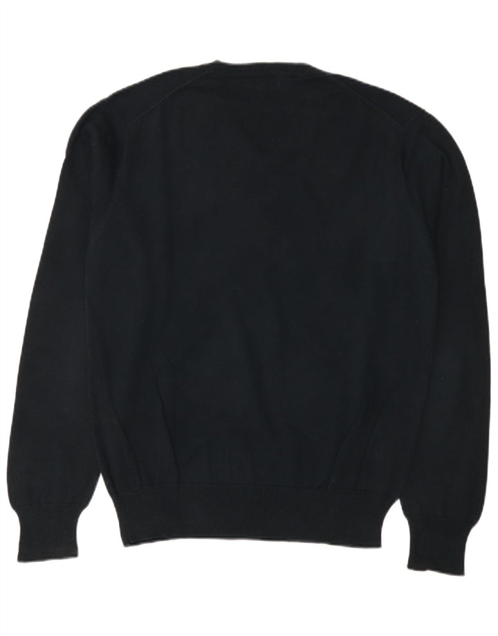 GANT Mens V-Neck Jumper Sweater Medium Navy Blue Cotton