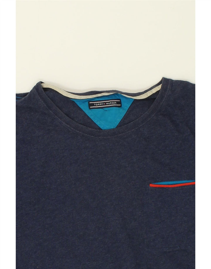 TOMMY HILFIGER Mens T-Shirt Top Large Navy Blue Cotton Vintage Tommy Hilfiger and Second-Hand Tommy Hilfiger from Messina Hembry 