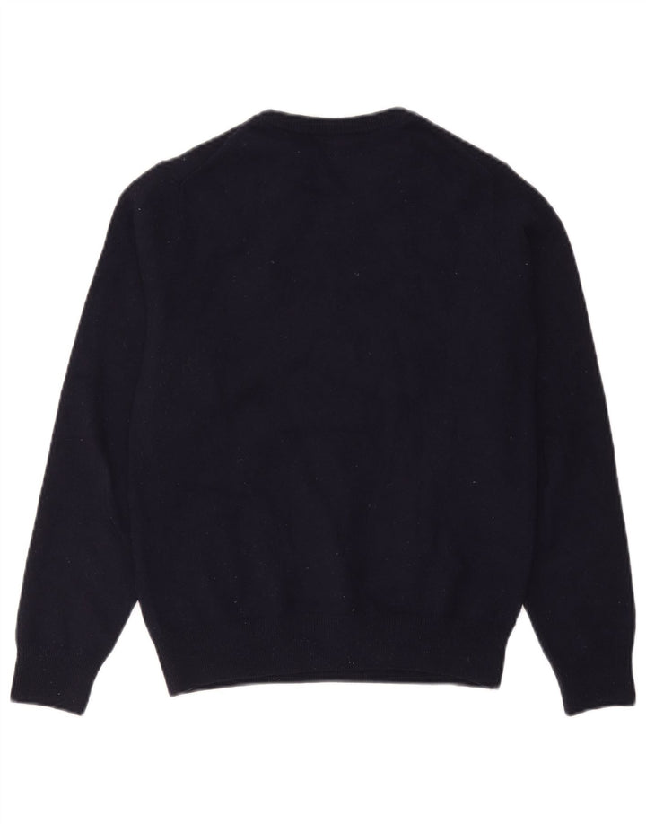Lacoste Mens Crew Neck Jumper Sweater Size 3 Small Navy Blue New Wool