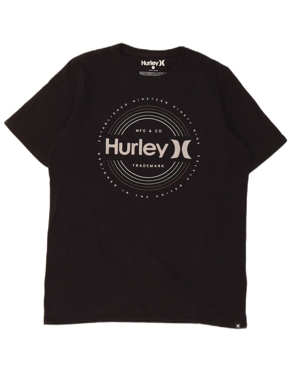 Hurley Womens Graphic T-Shirt Top UK 14 Large Black Cotton